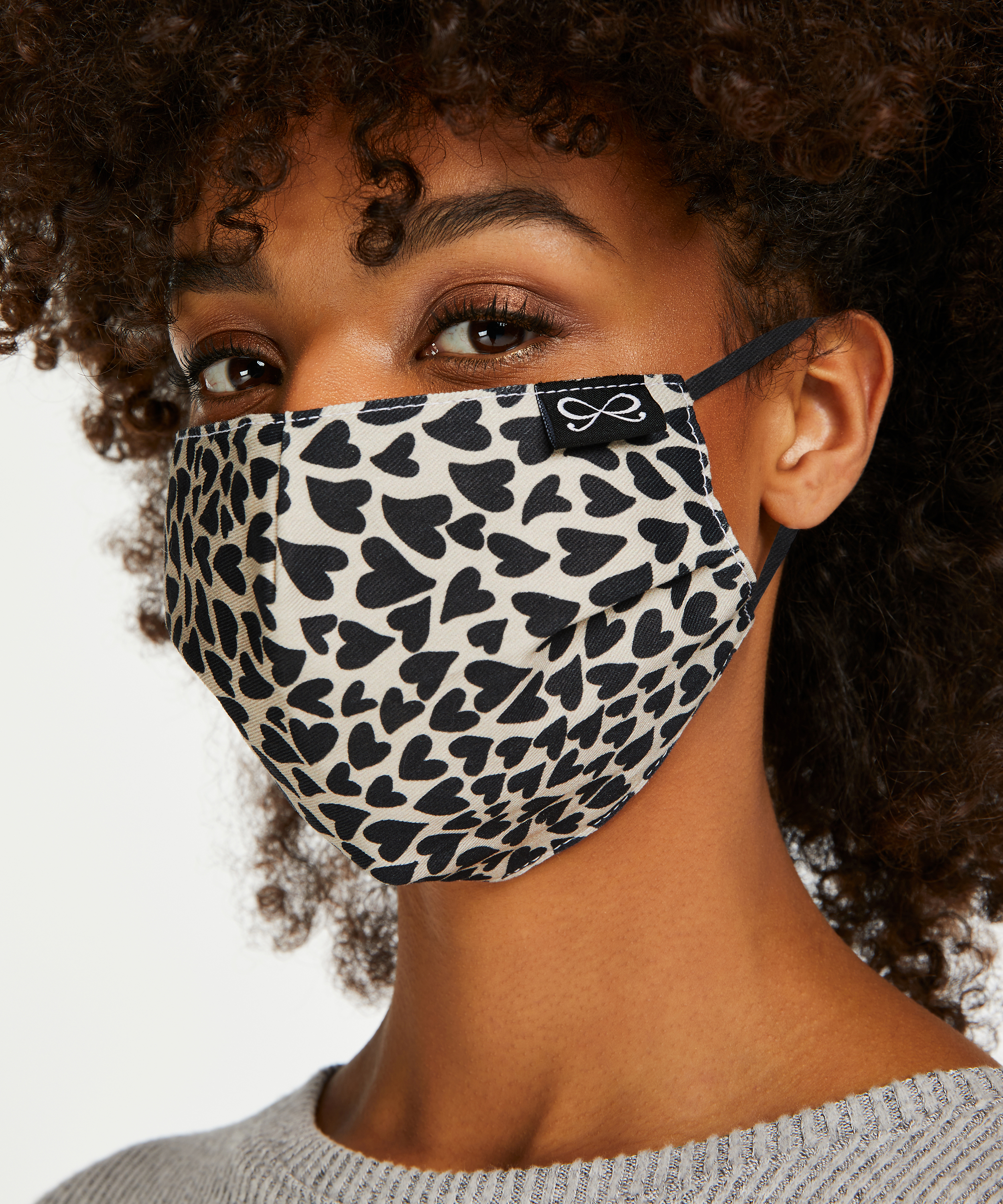 Masque Coton, Brun, main