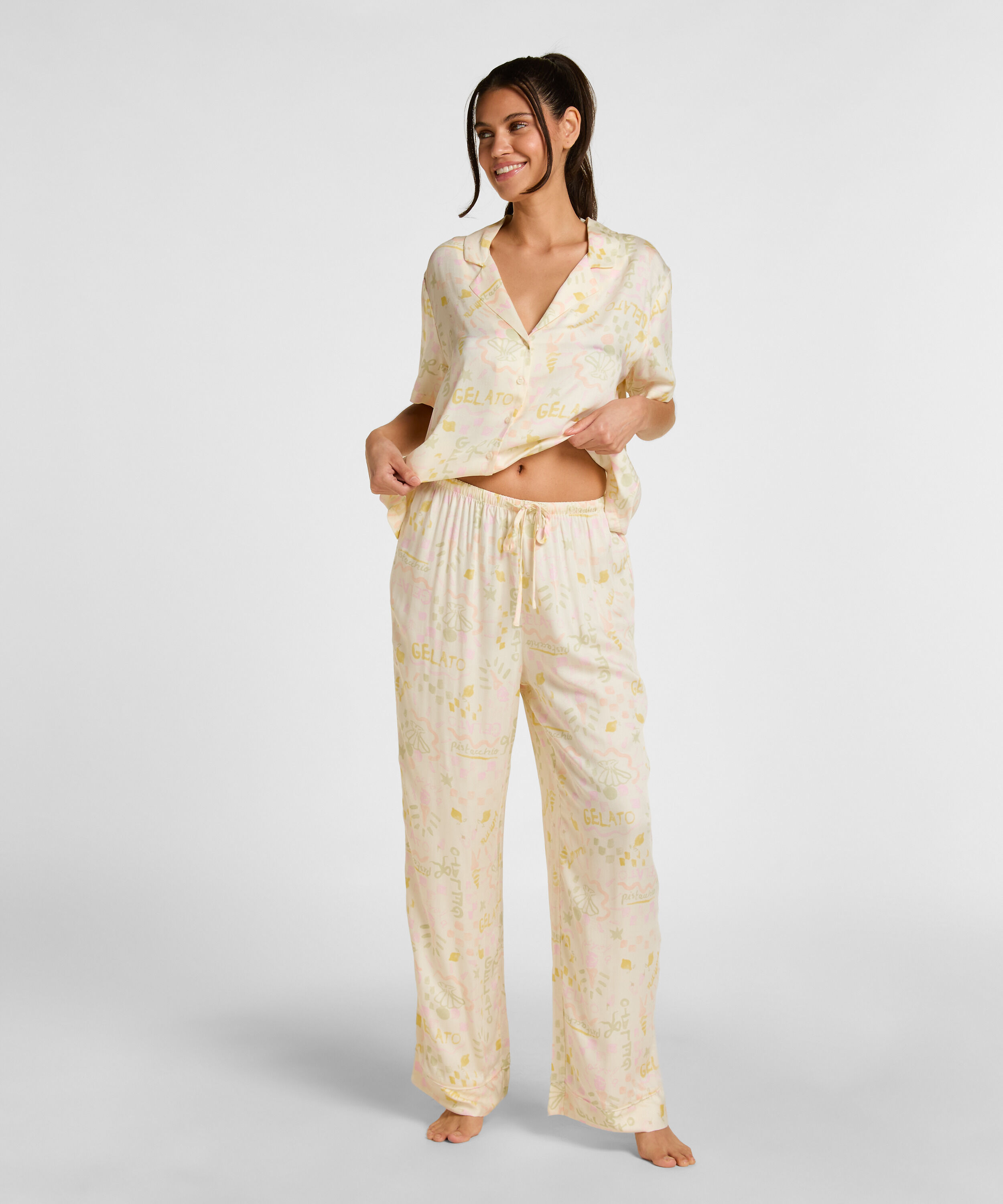 Broek Satijn, Wit Broek Satijn, Wit