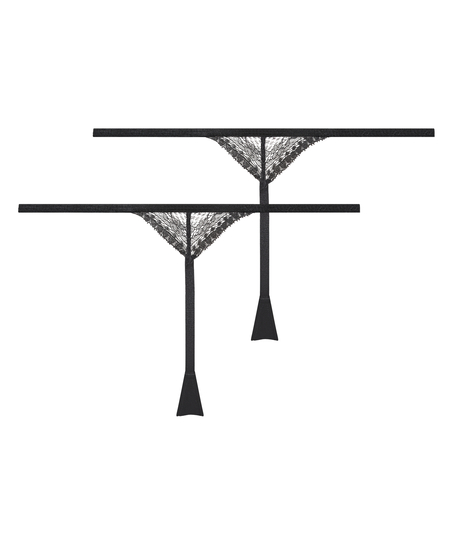 Lot de 2 strings Isabelle, Noir