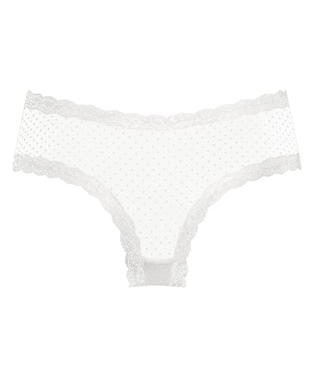 Slip br&eacute;silien V-shape mesh, Blanc