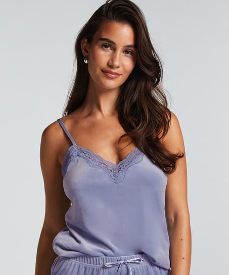 Cami top Velours Lace, Paars