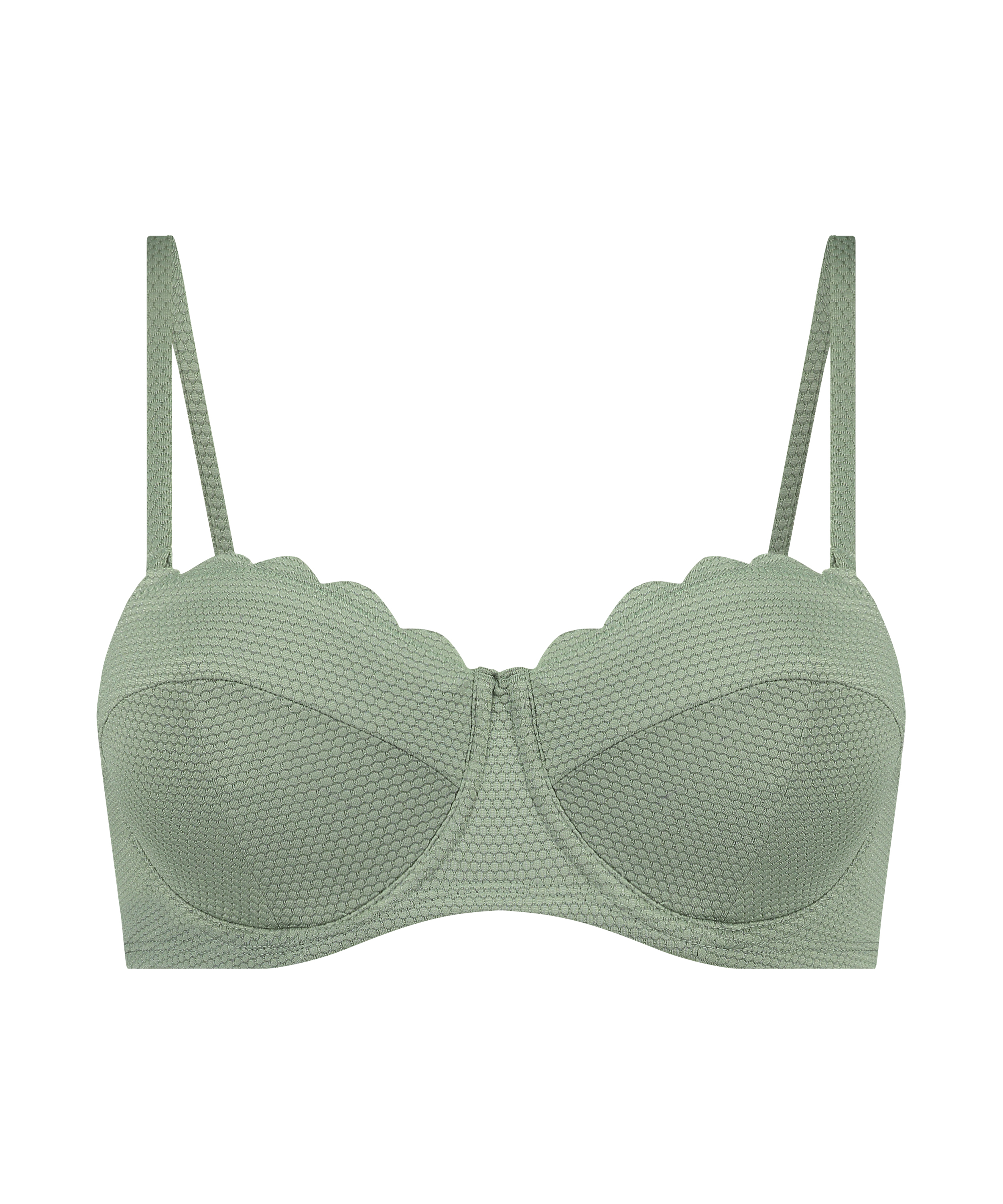 Voorgevormde beugel bikinitop Scallop Cup E +, Groen, main