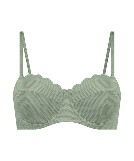 Voorgevormde beugel bikinitop Scallop Cup E +, Groen