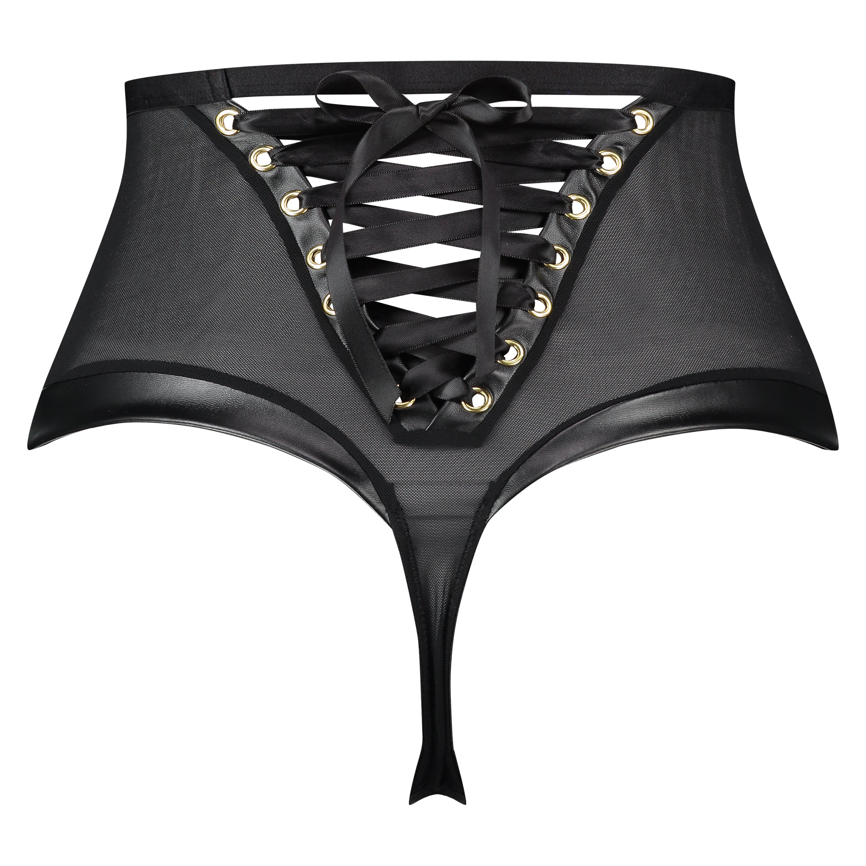 String taille haute Manu, Noir, main
