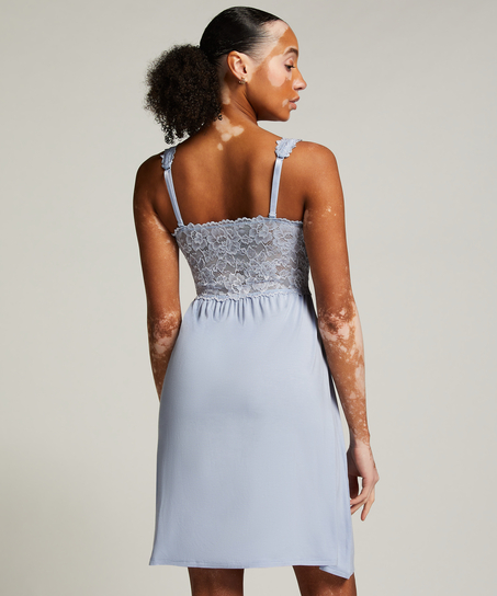 Slipdress Nora Lace, Blauw