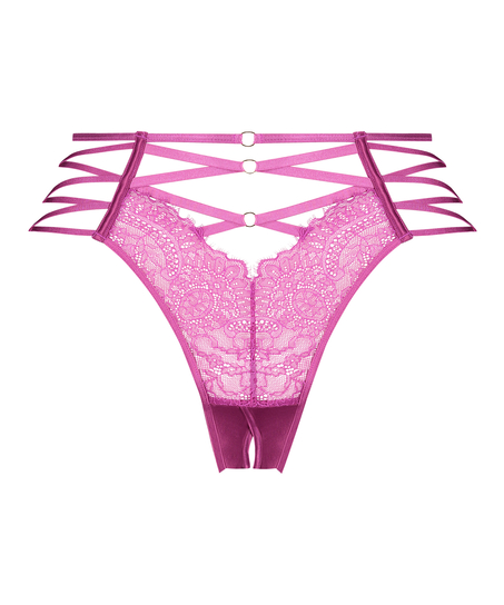 Brazilian met open kruis Monet, Paars