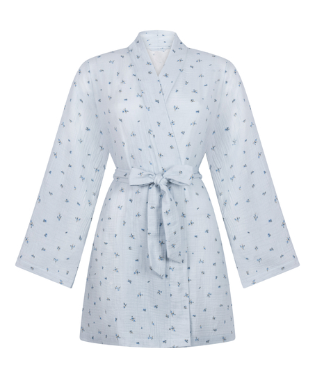 Robe courte en mousseline, Bleu