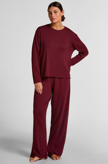 Hunkemöller Pyjamabroek Loose Pointelle Rood