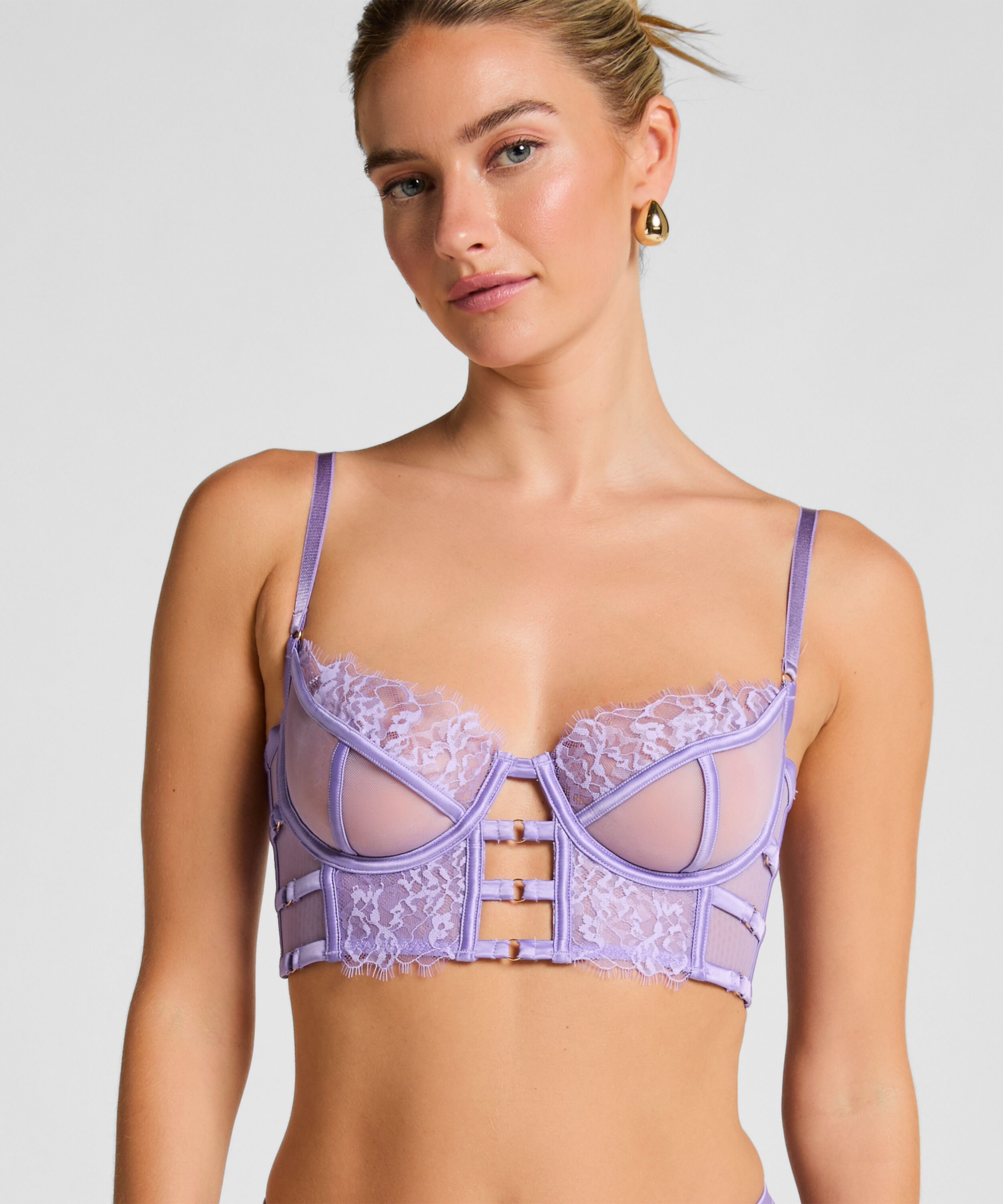 Soutien-gorge &agrave; armatures non-rembourr&eacute; longline Nienke, Pourpre
