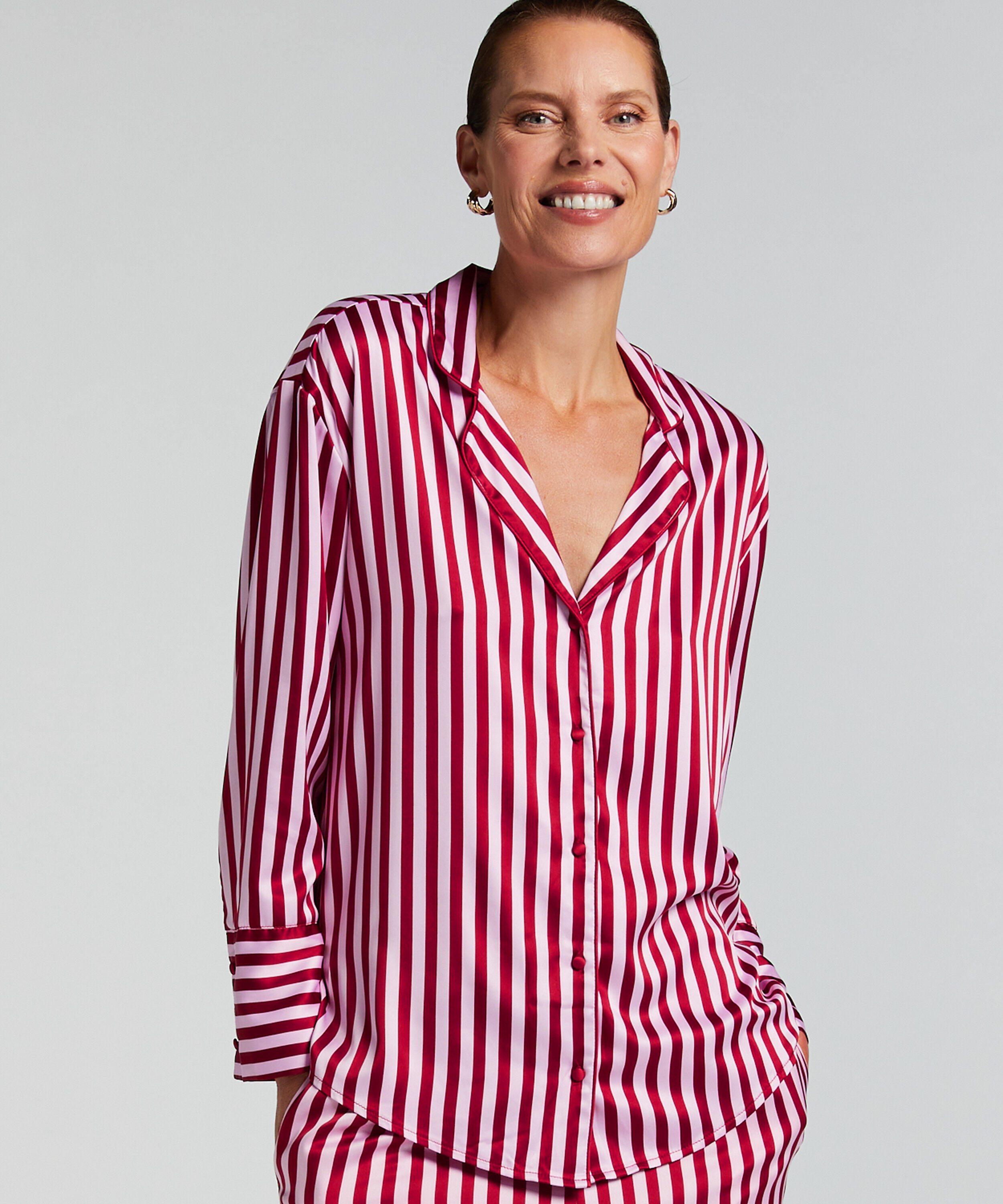 Jacket lange mouwen Satijn, Roze
