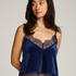 Shiny Velours Lace Cami, Blauw