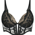 Soutien-gorge à armatures longline push-up préformé Daphne, Noir