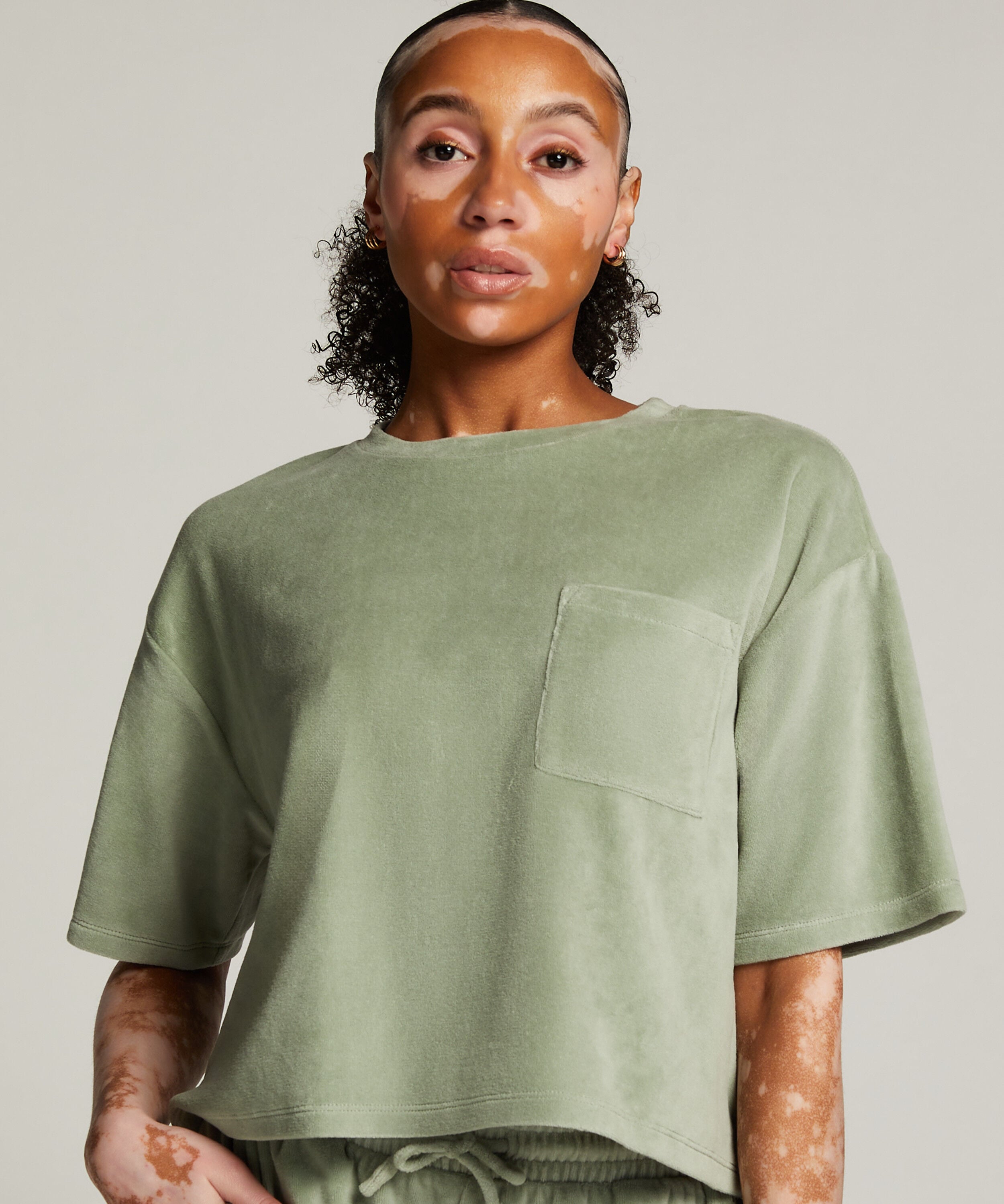 Top korte mouwen Velours