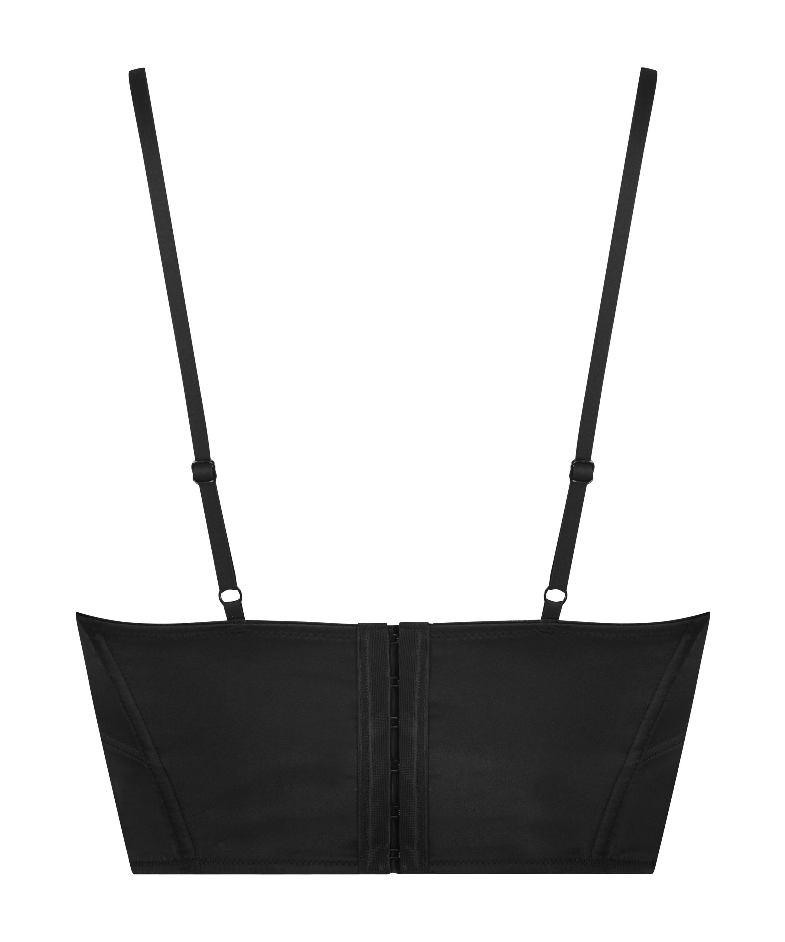 Korset top Satin, Zwart, main
