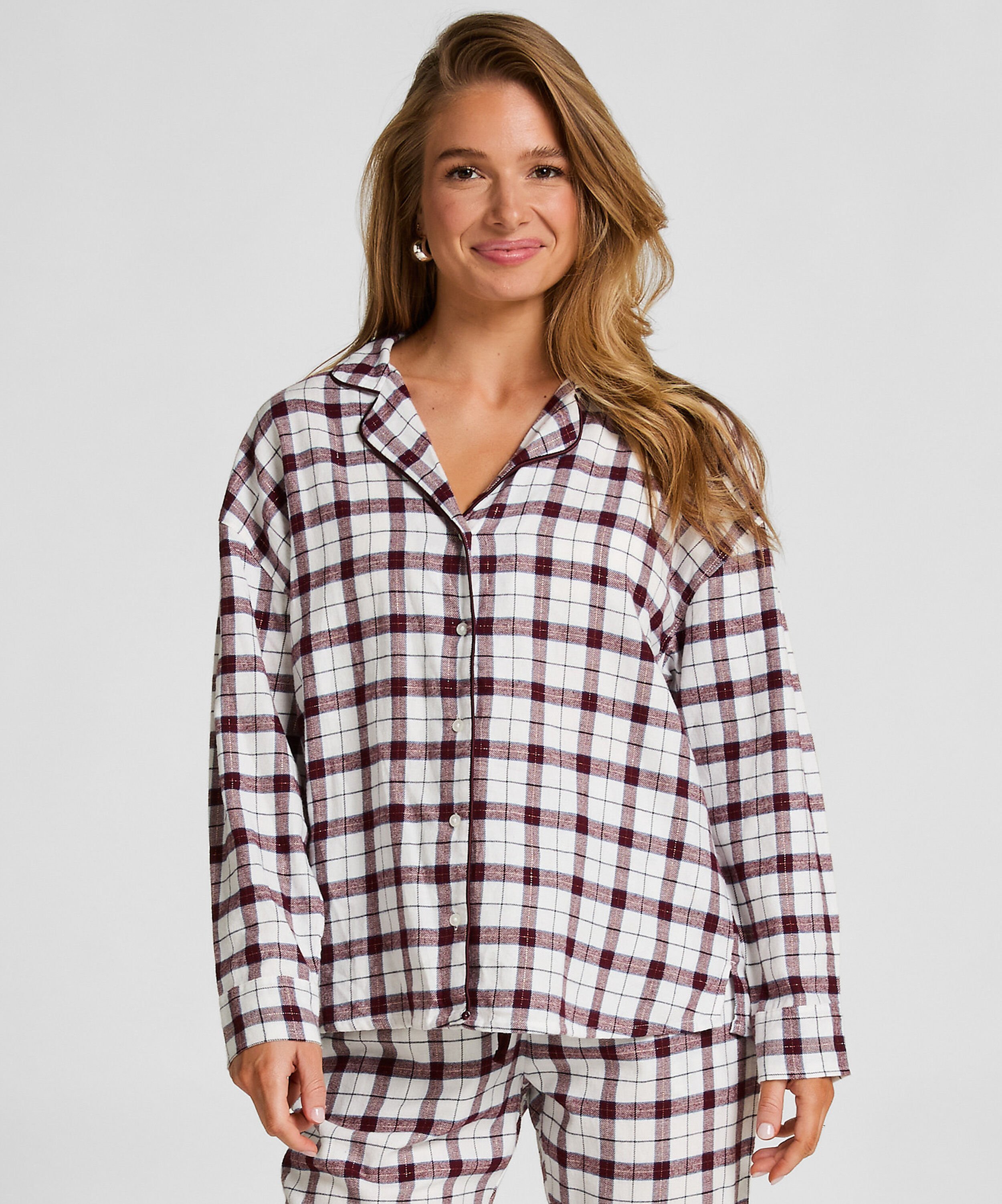 Pyjamatop Flannel, Wit