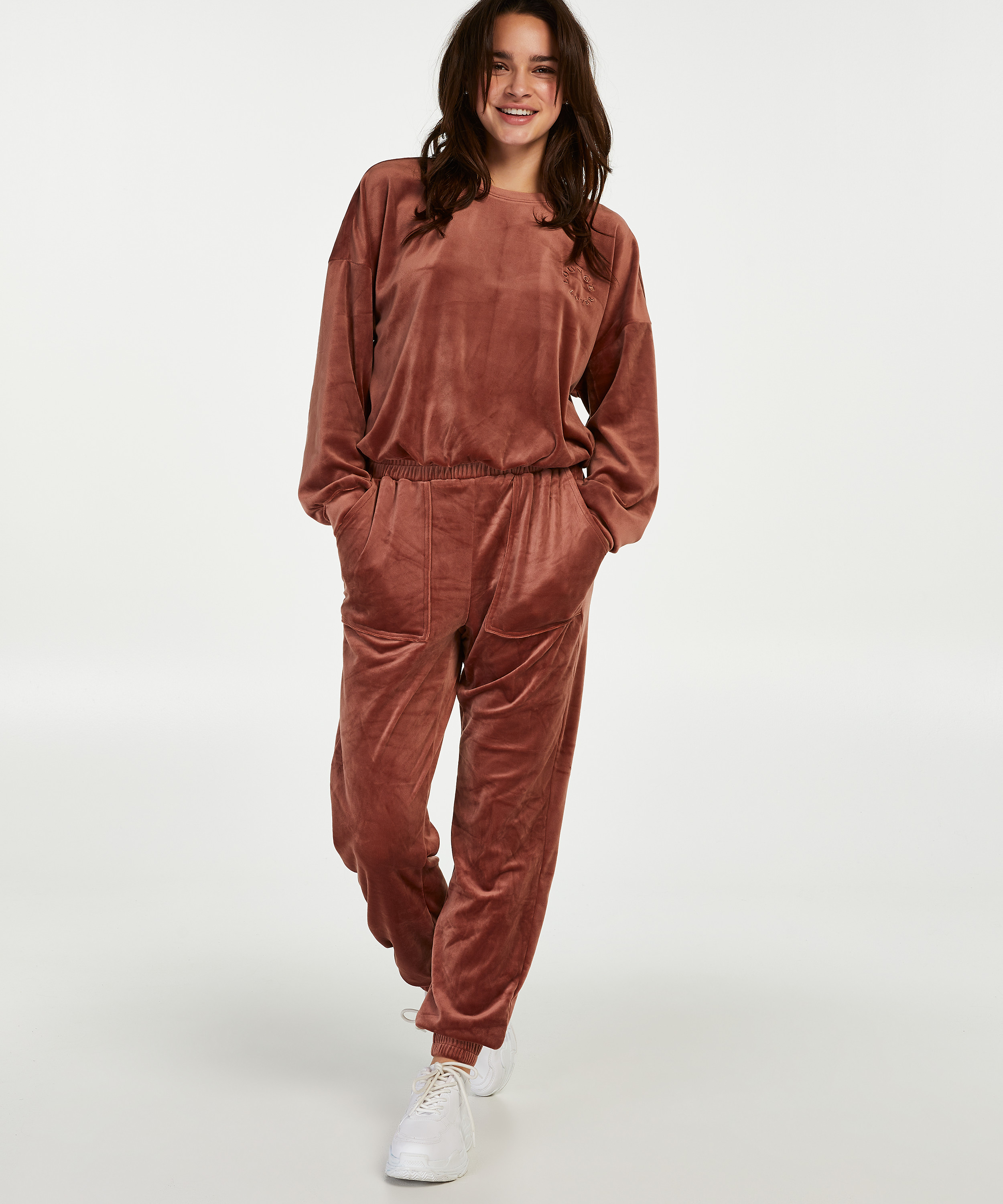 Top Velours, Rose, main