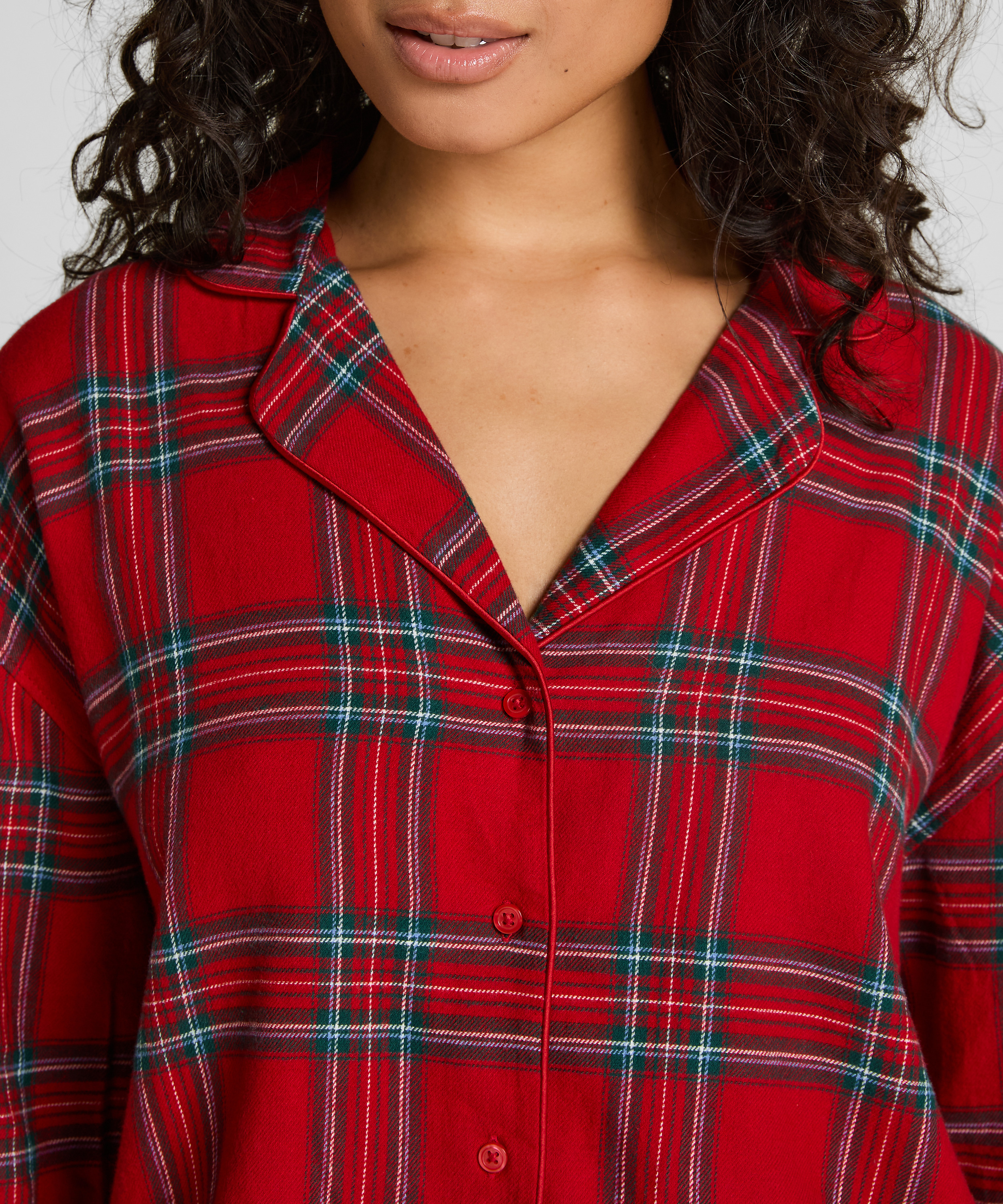 Pyjamatop Flannel, Rood, main