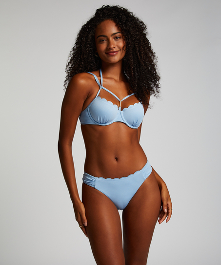 Voorgevormde beugel bikinitop Scallop, Blauw