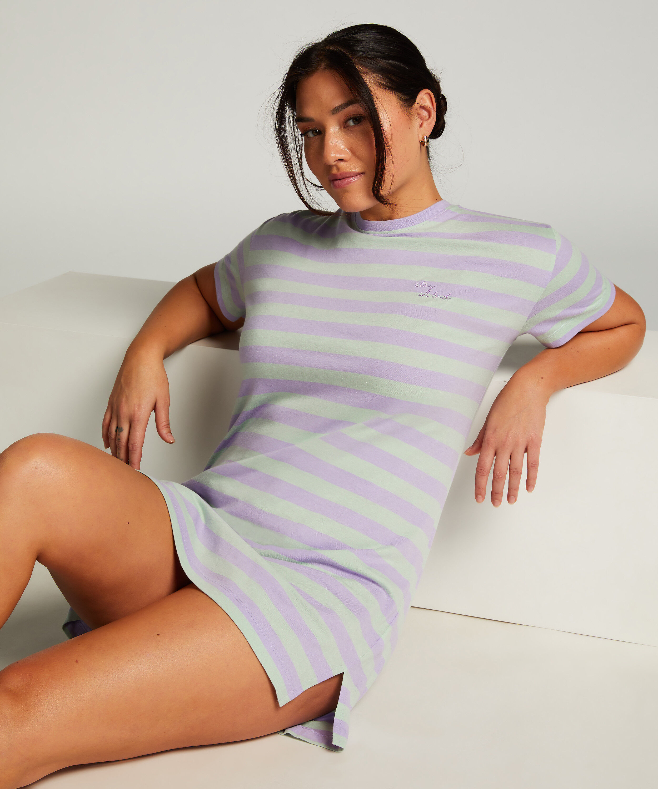 Nachthemd ronde hals, Groen