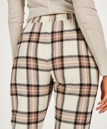 Petite Pyjamabroek Twill Check, Beige