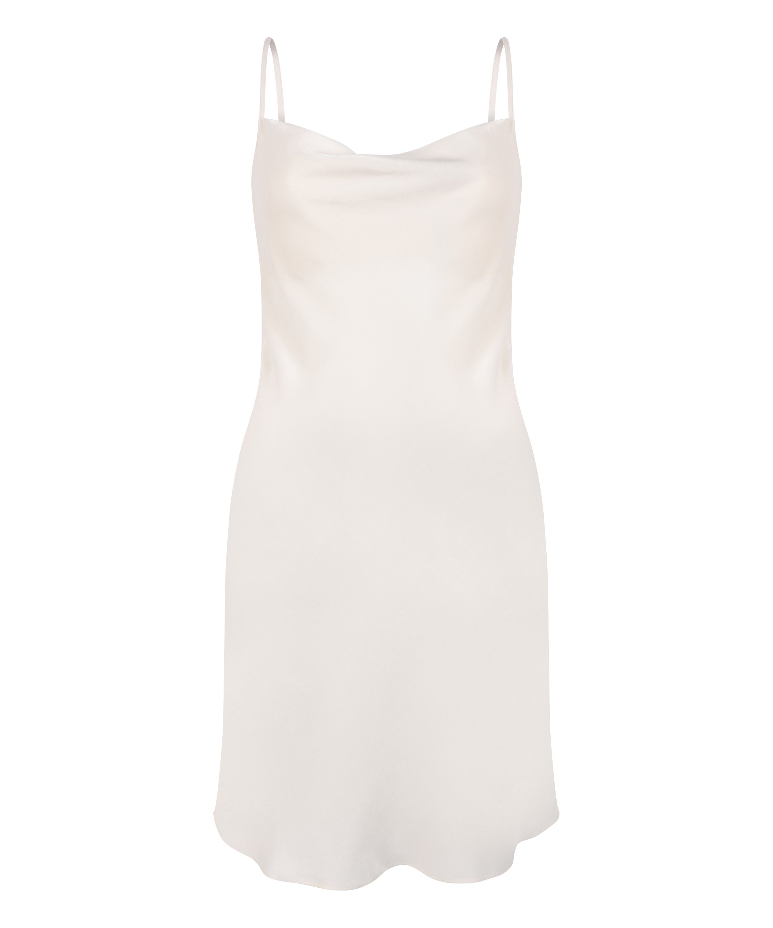 Robe nuisette en satin Minimal, Blanc, main