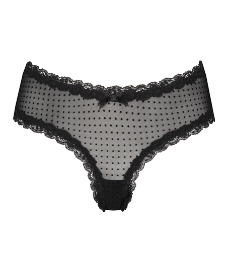 Slip br&eacute;silien V-shape mesh, Noir