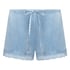 Shorts Velours Lace, Blauw