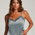 Cami top Velours Lace, Blauw
