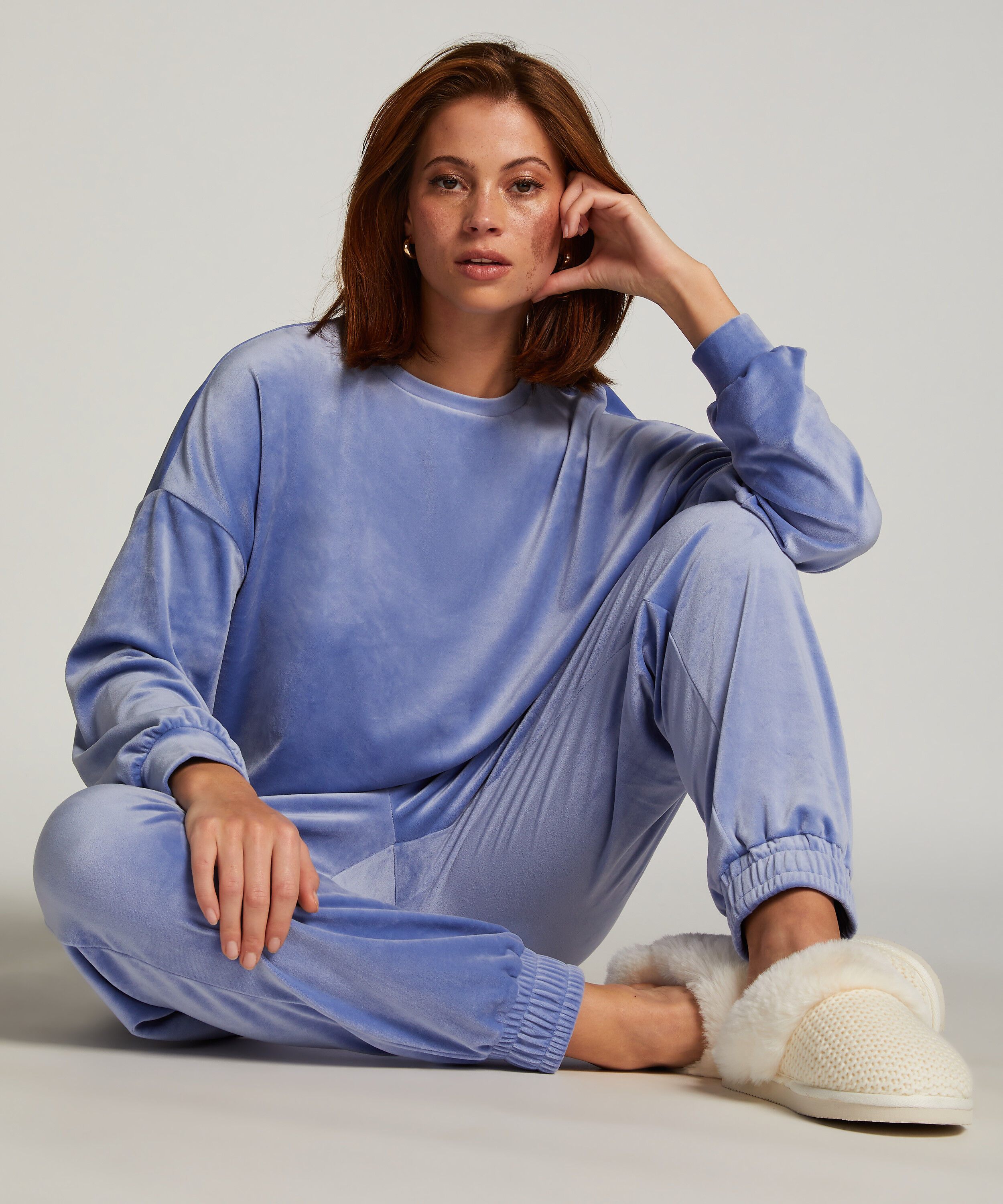 Velours Top, Blauw