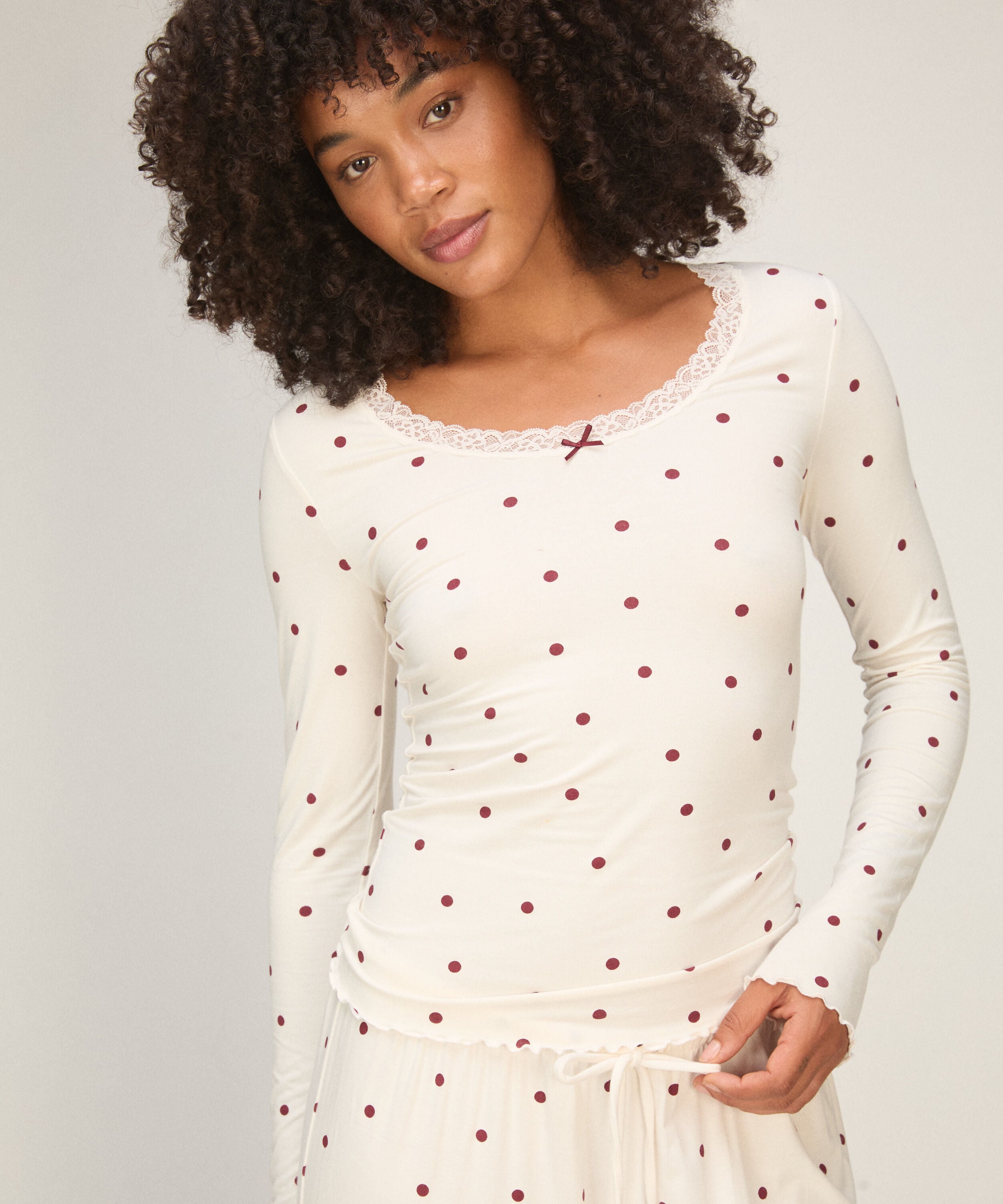 Top Lace Dot, Wit