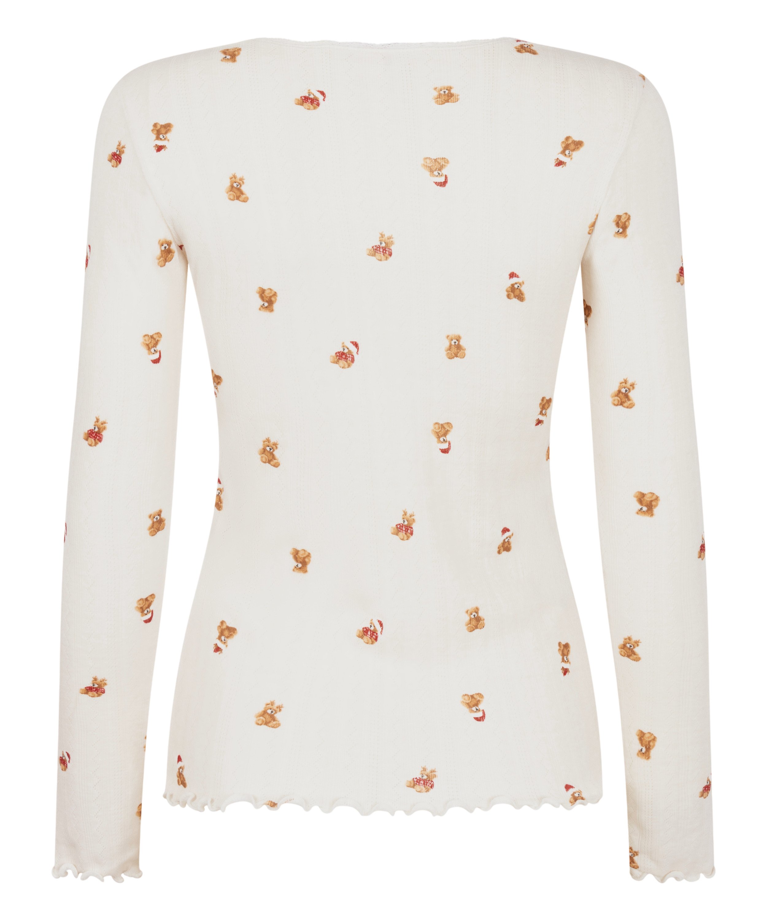 Pyjamatop Pointelle, Wit, main