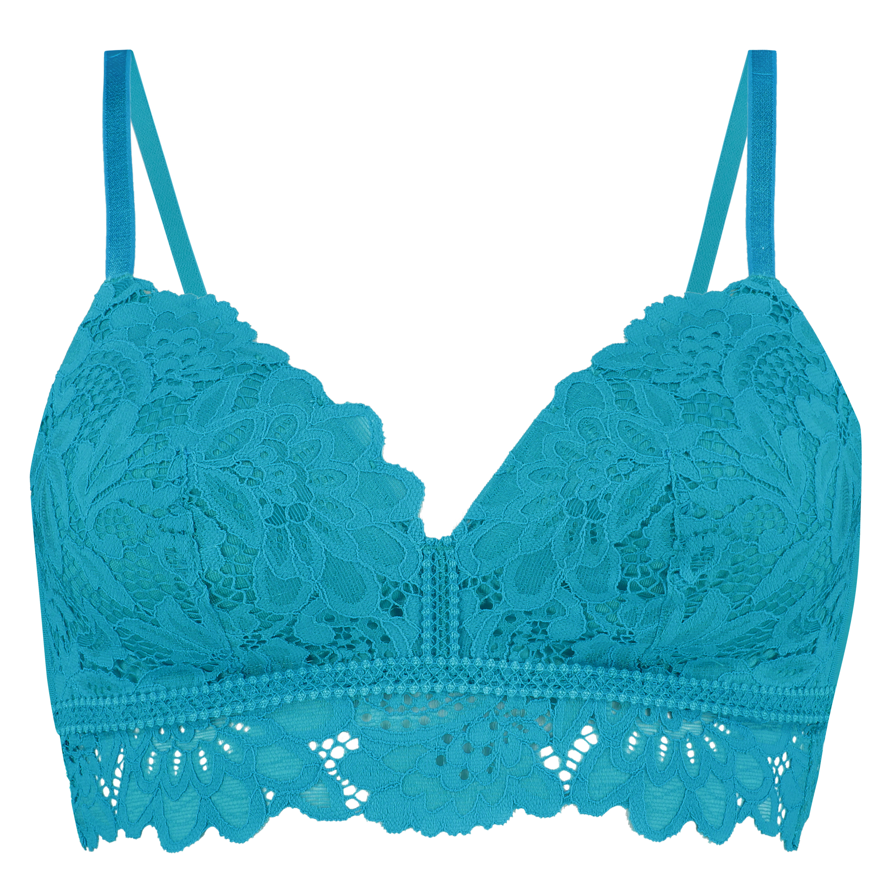 Soutien-gorge pr&eacute;form&eacute; sans armatures longline Shiloh, Bleu, main