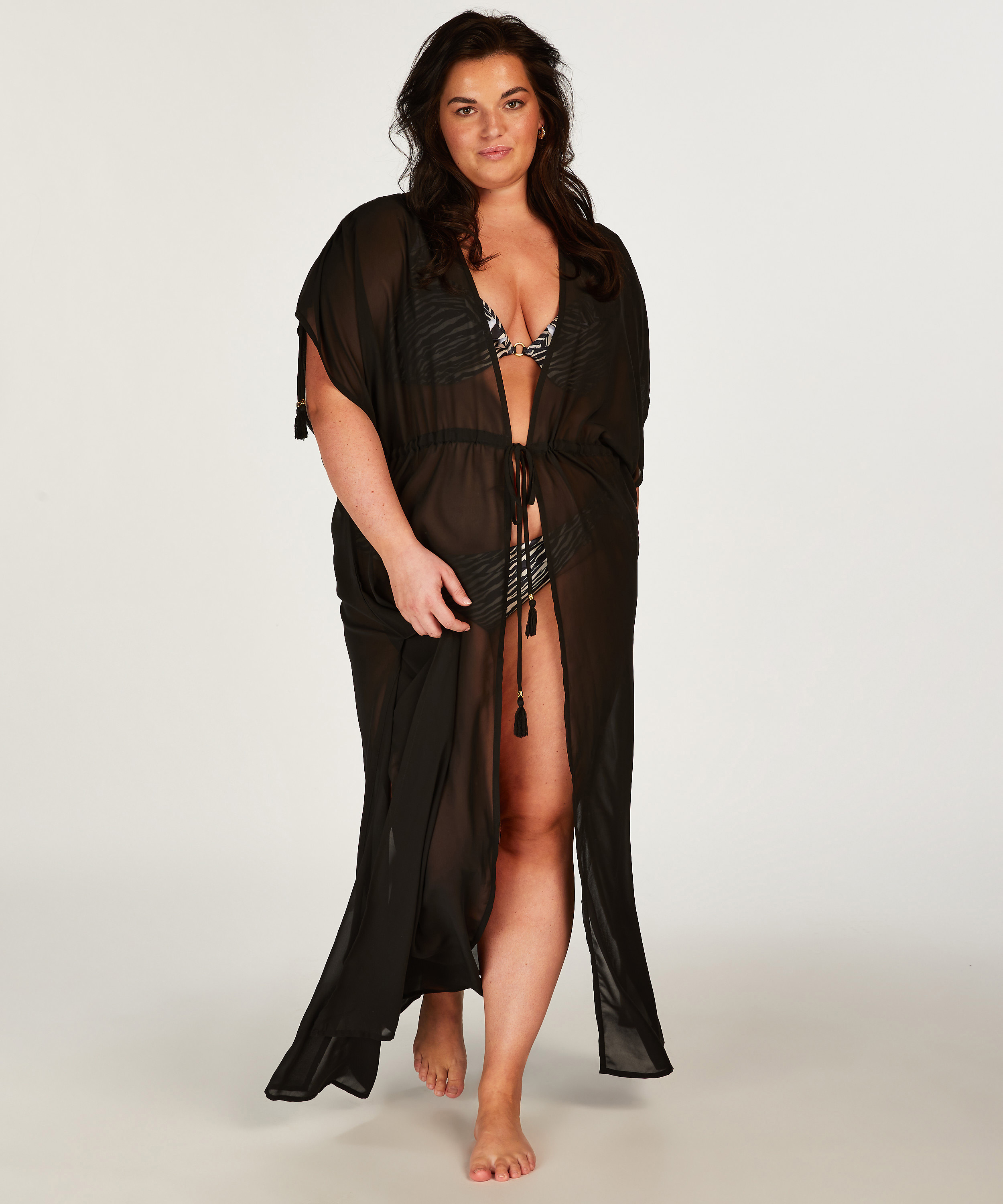 Kimono Sheer, Zwart, main
