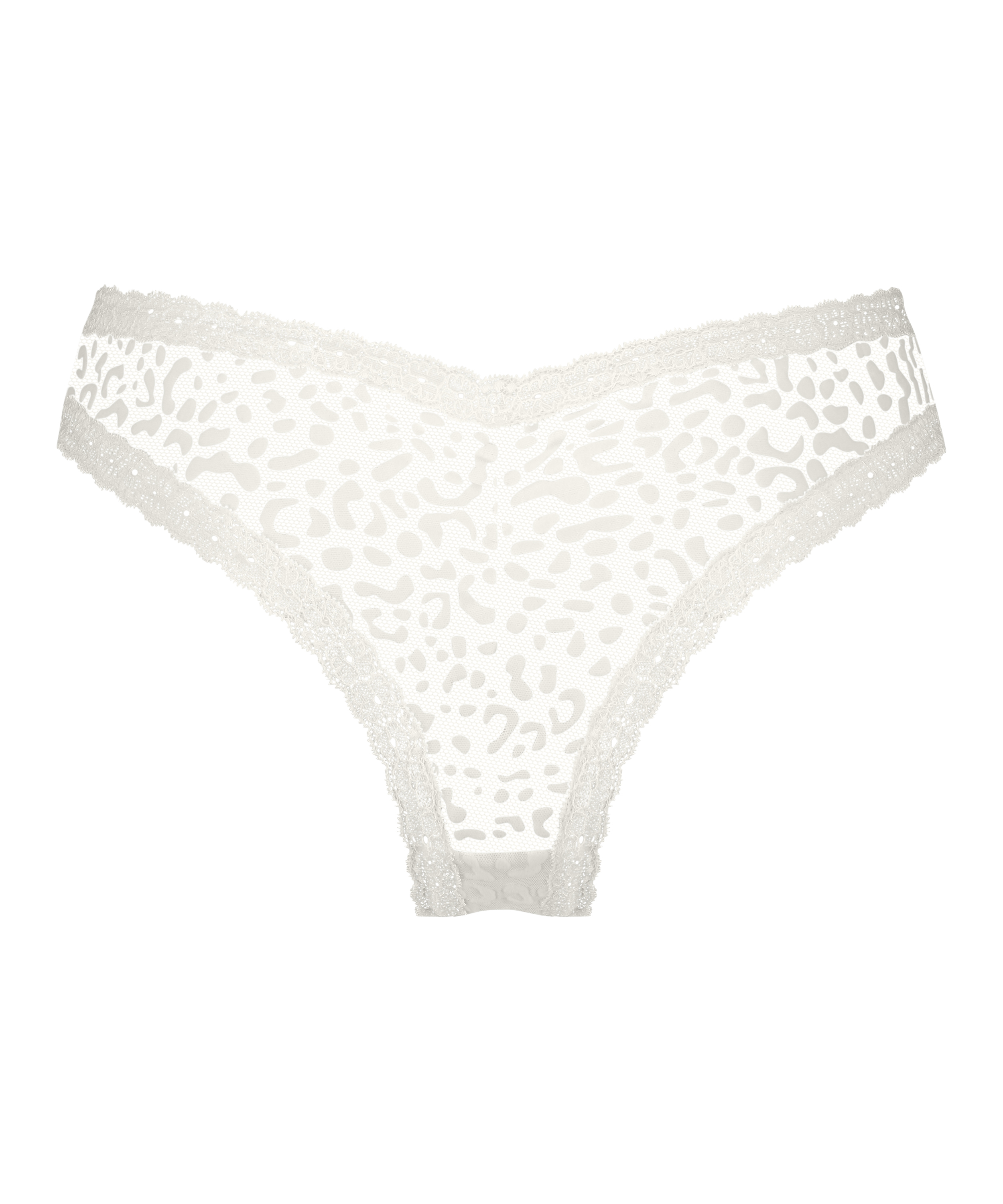 Slip br&eacute;silien V-shape Zena, Blanc, main