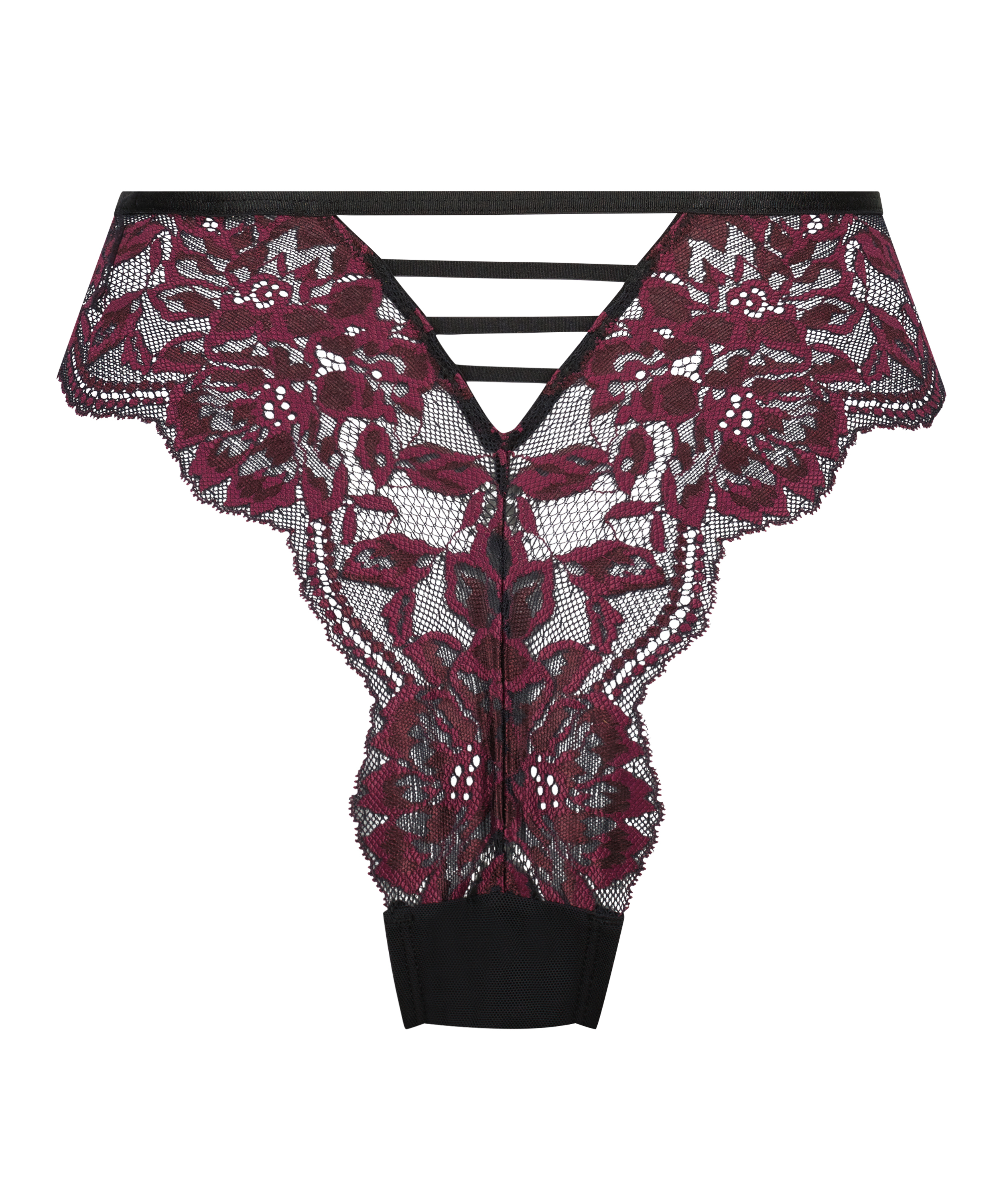 Slip brésilien taille haute Astrid, Noir, main