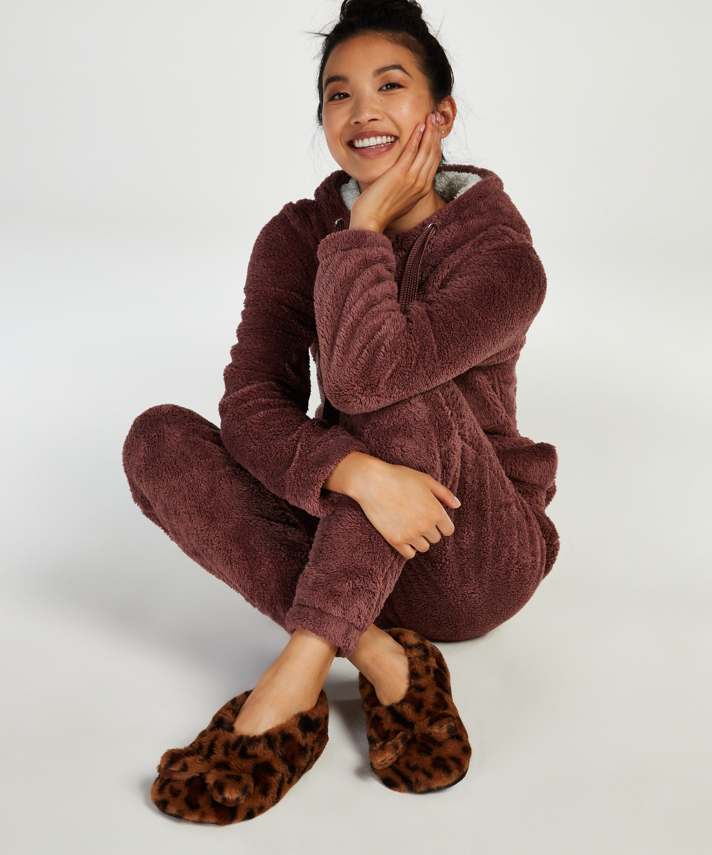 Ballerines Leopard, Brun, main