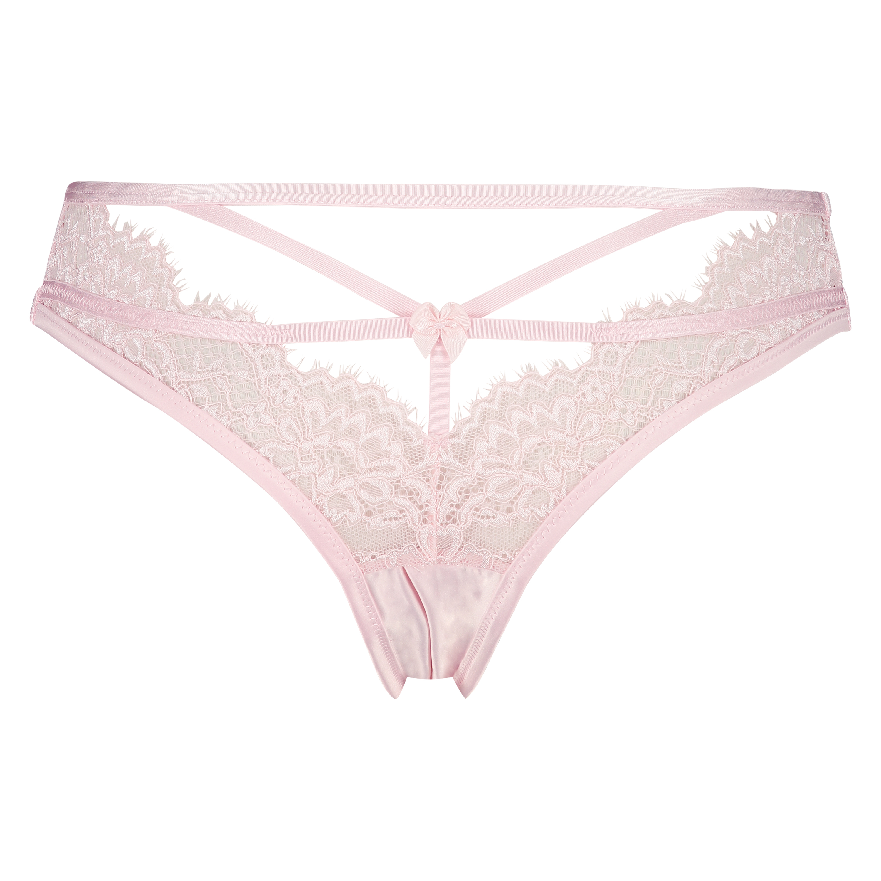 Slip br&eacute;silien ouvert Eve, Rose, main