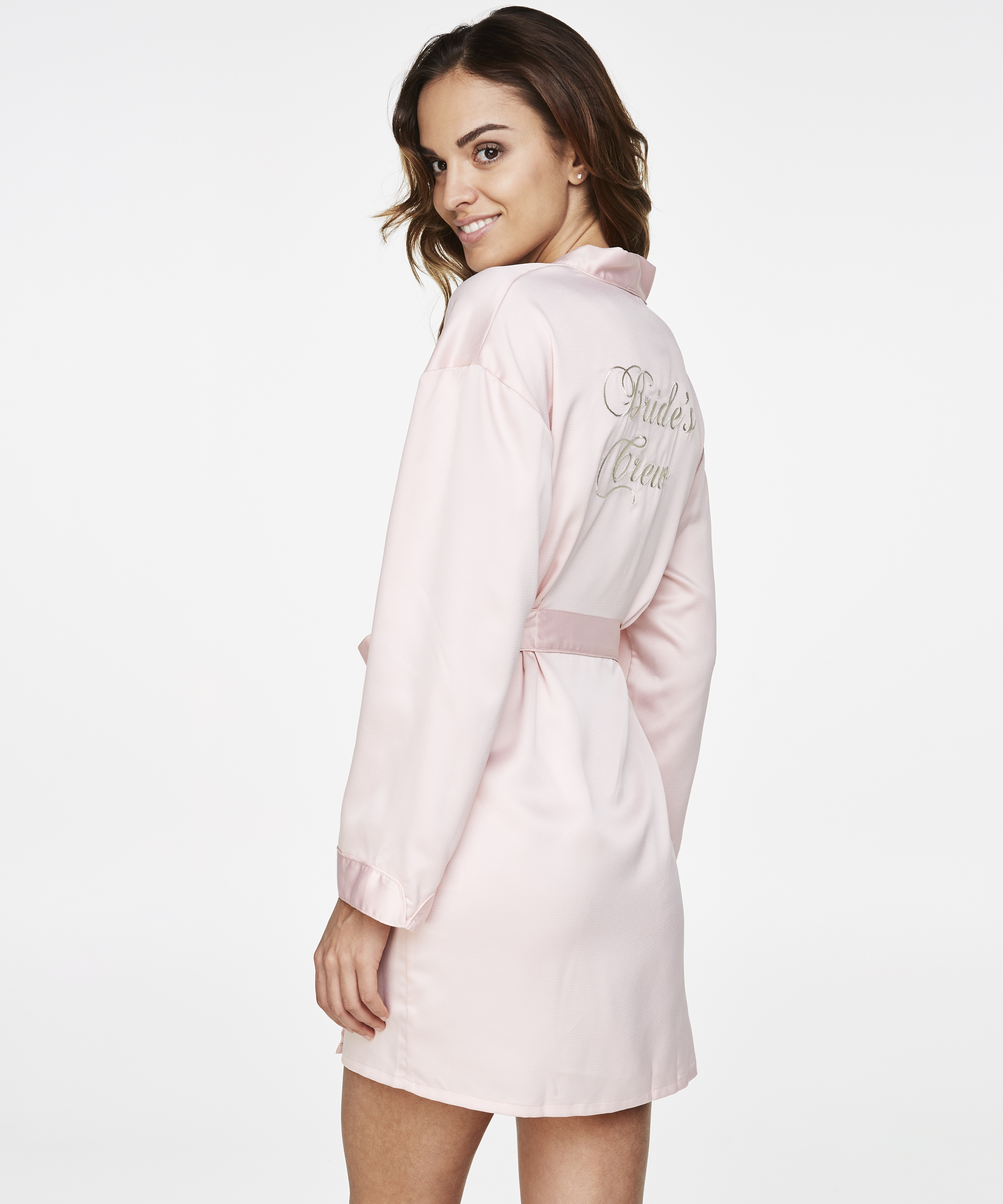 Kimono Satin Brides Crew, Roze, main