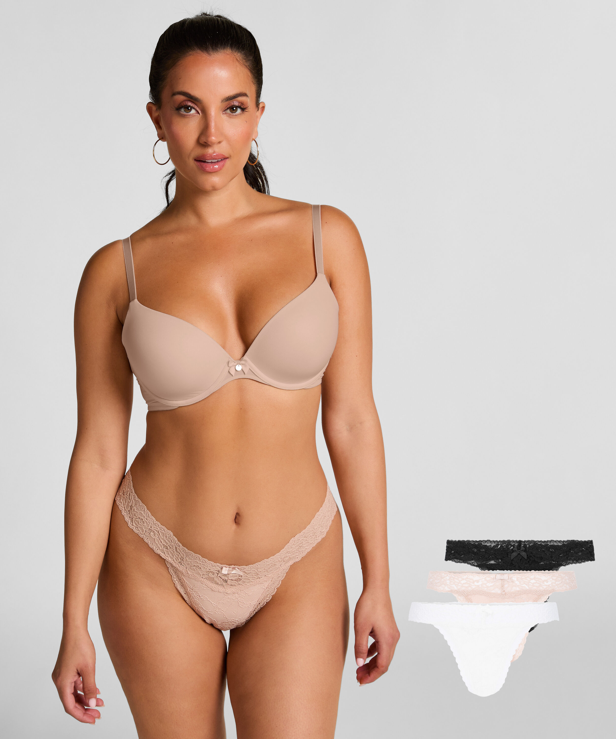Pack de 3 strings Madison, Beige