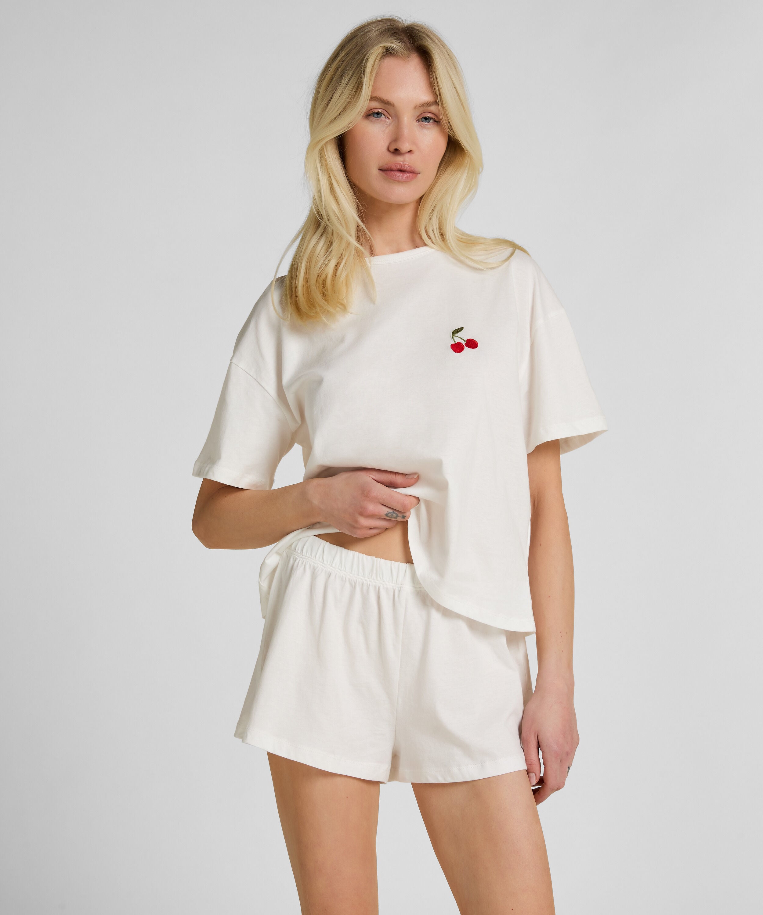 Pyjamaset Katoen, Wit Pyjamaset Katoen, Wit