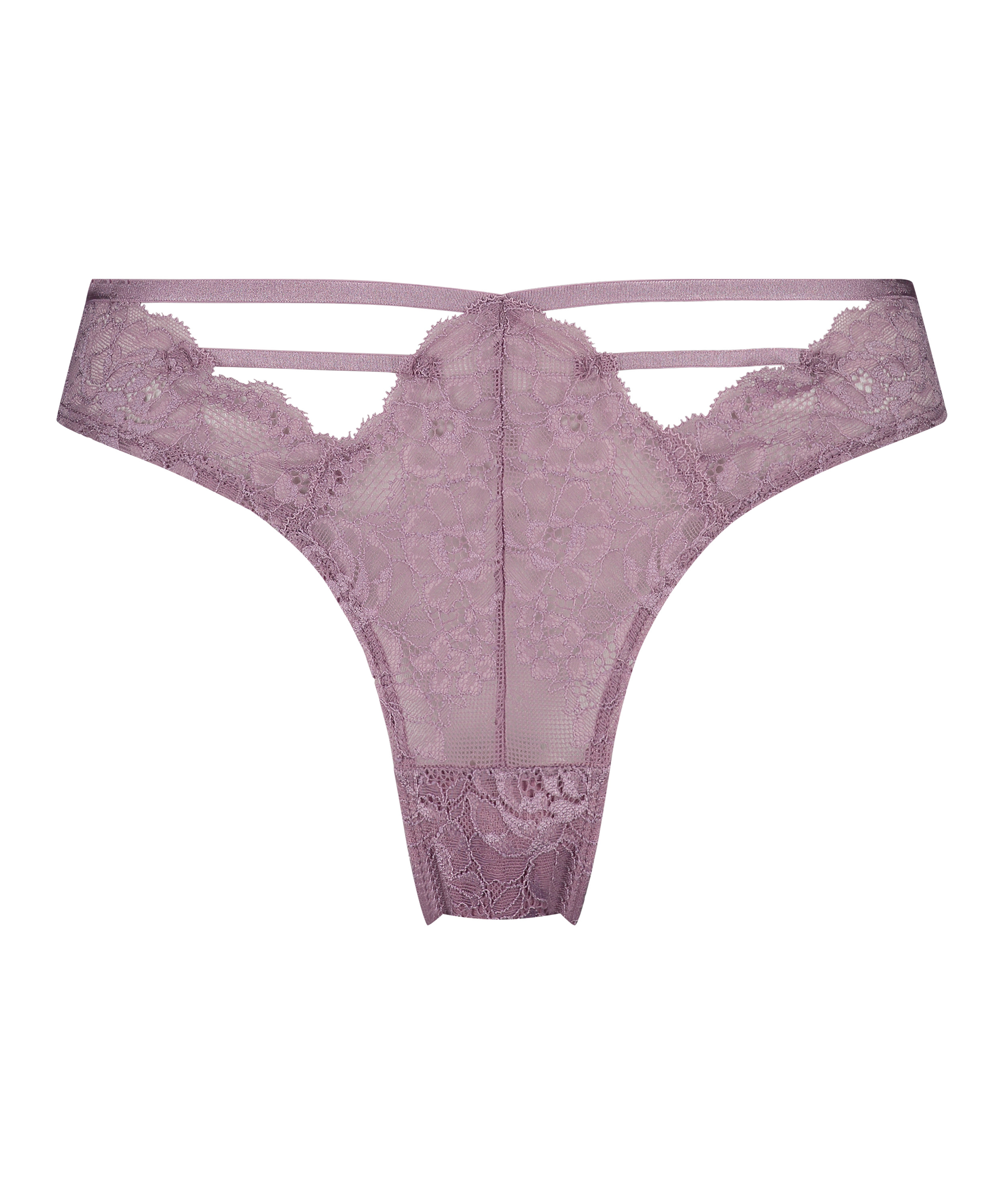 Slip brésilien échancré Clara, Pourpre, main