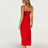 Slipdress Modal lace long, Rood