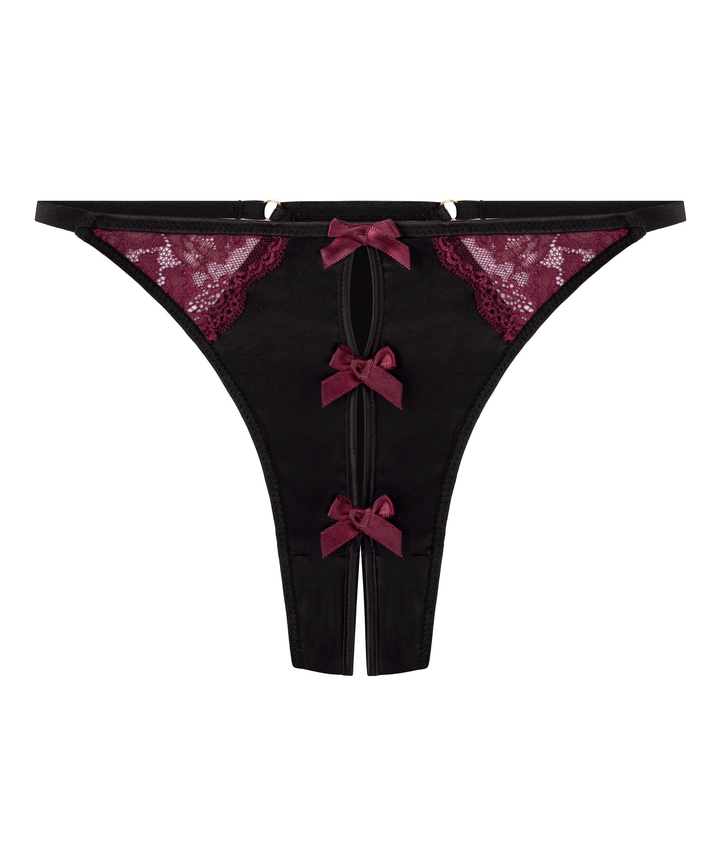 Hoog uitgesneden string Ambra, Zwart