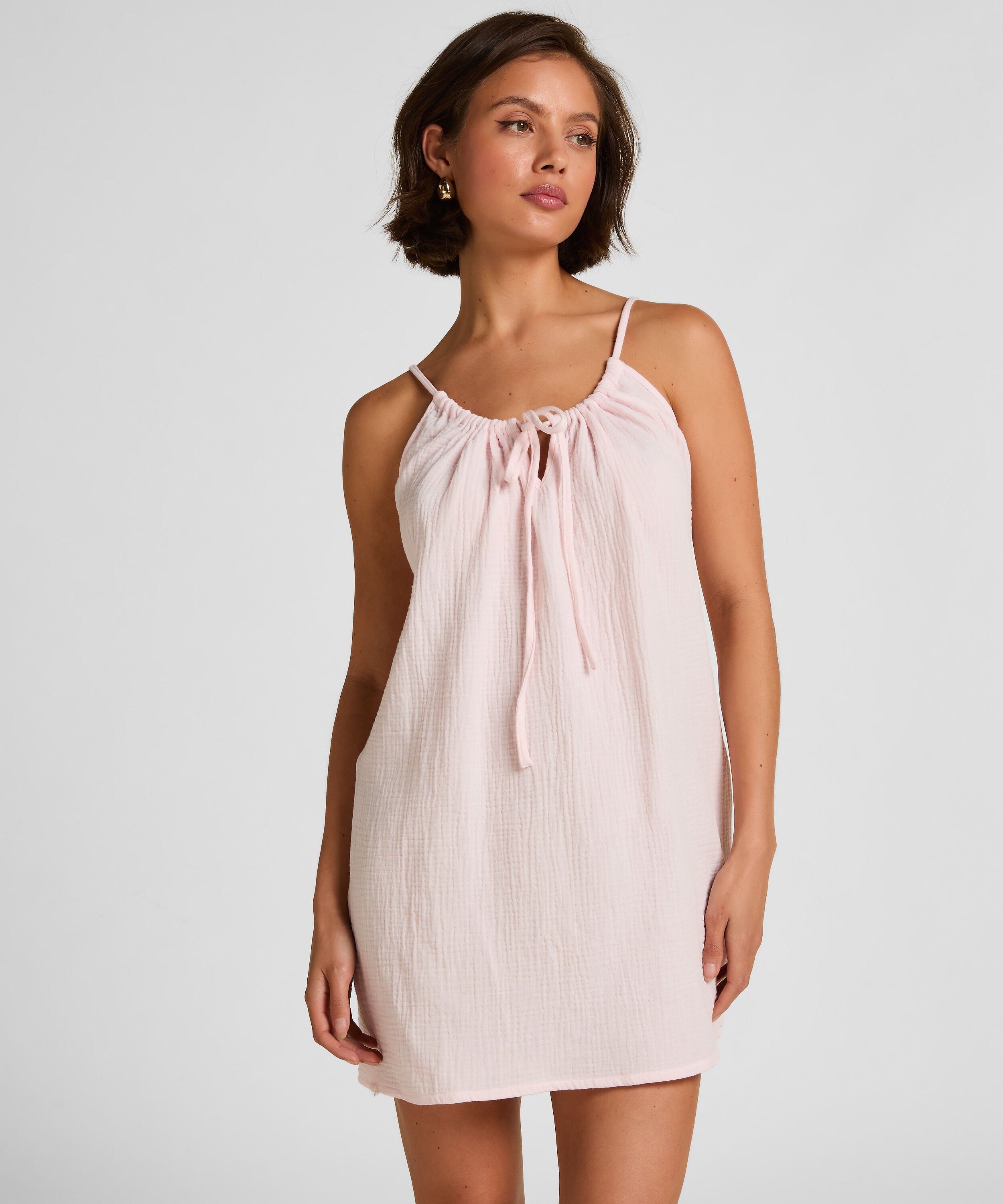 Mousseline Slipdress, Roze