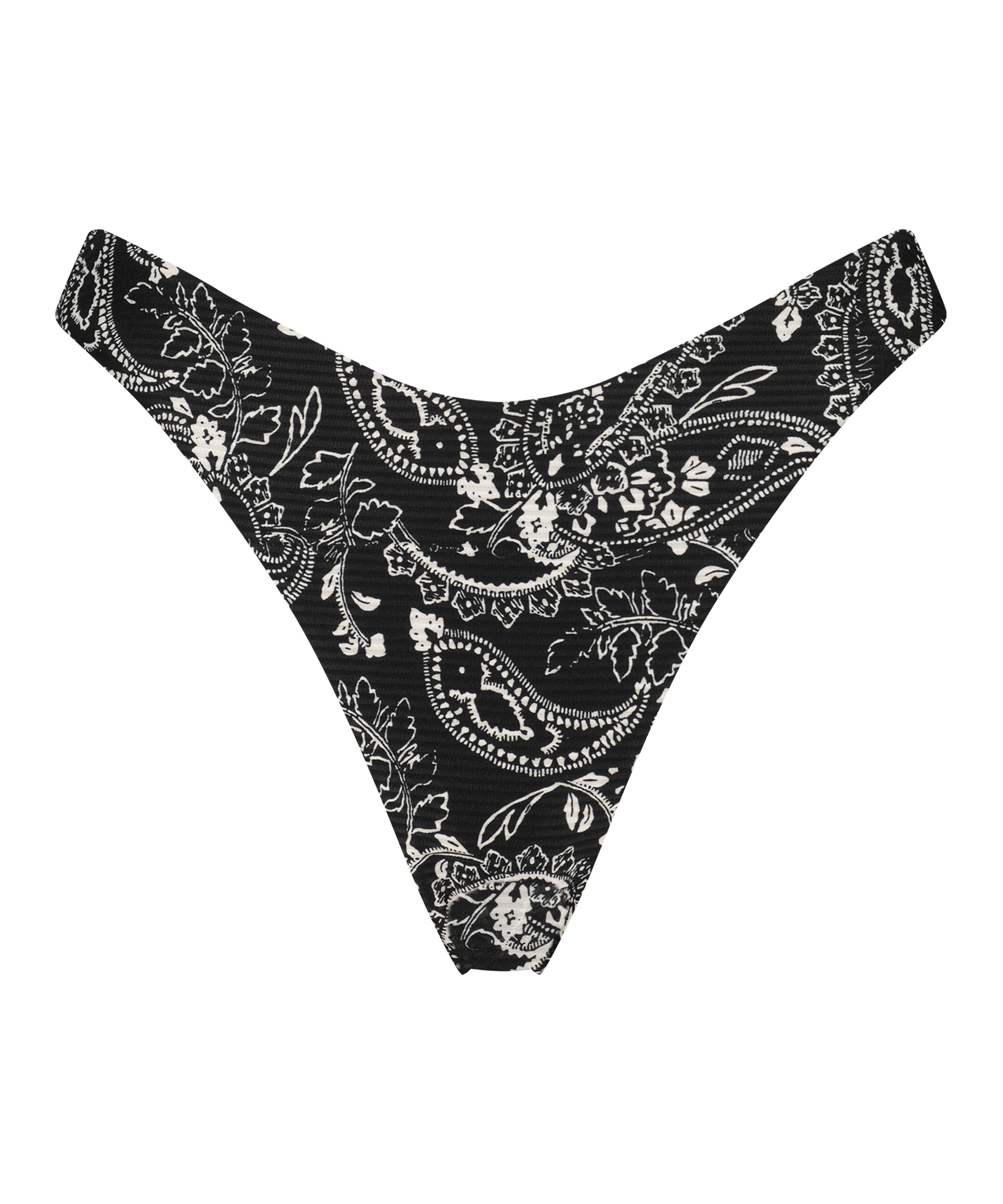 Bas de br&eacute;silien bikini &eacute;chancr&eacute; Paisley, Noir, main