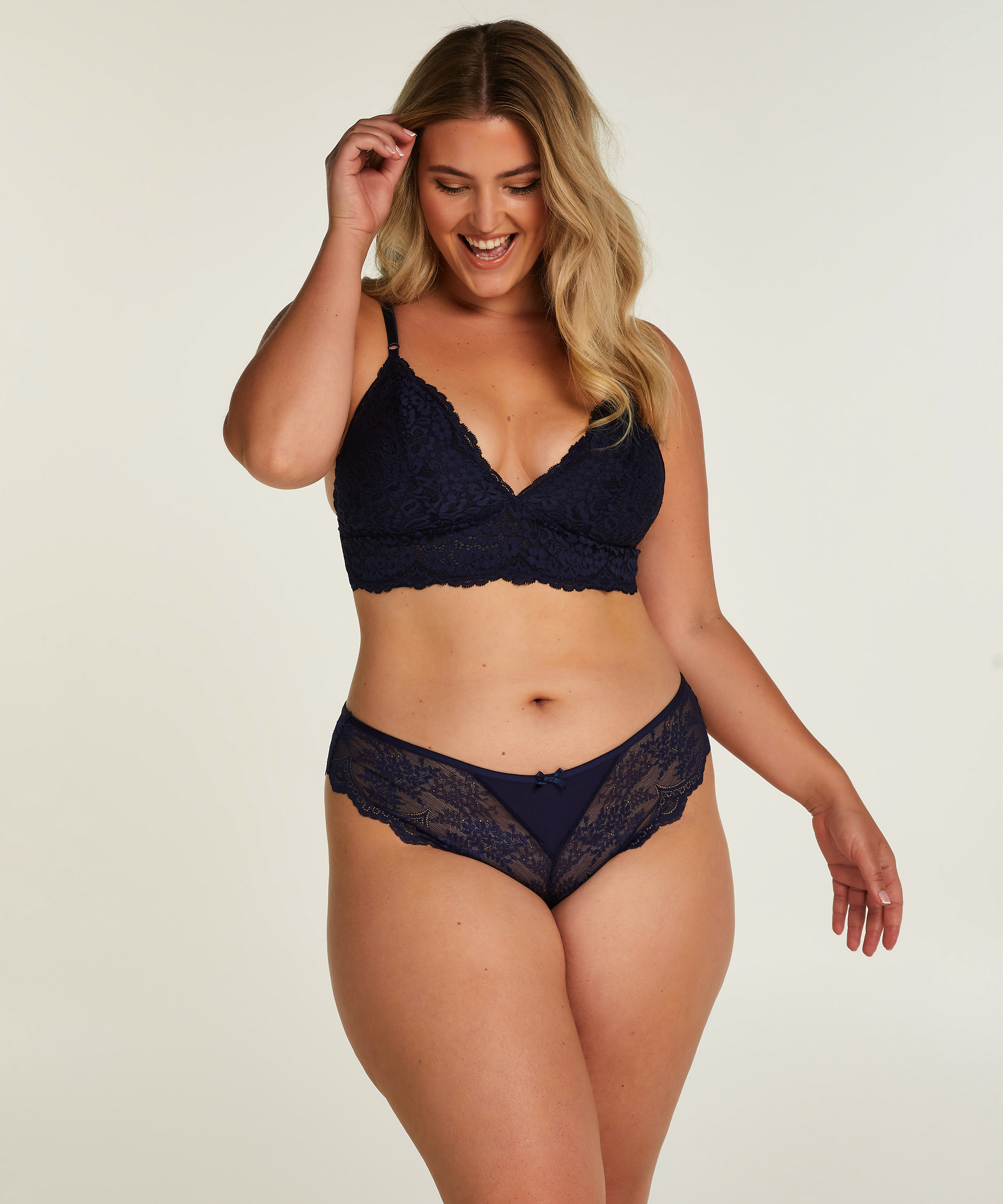 Slip br&eacute;silien &eacute;chancr&eacute; Heira, Bleu, main