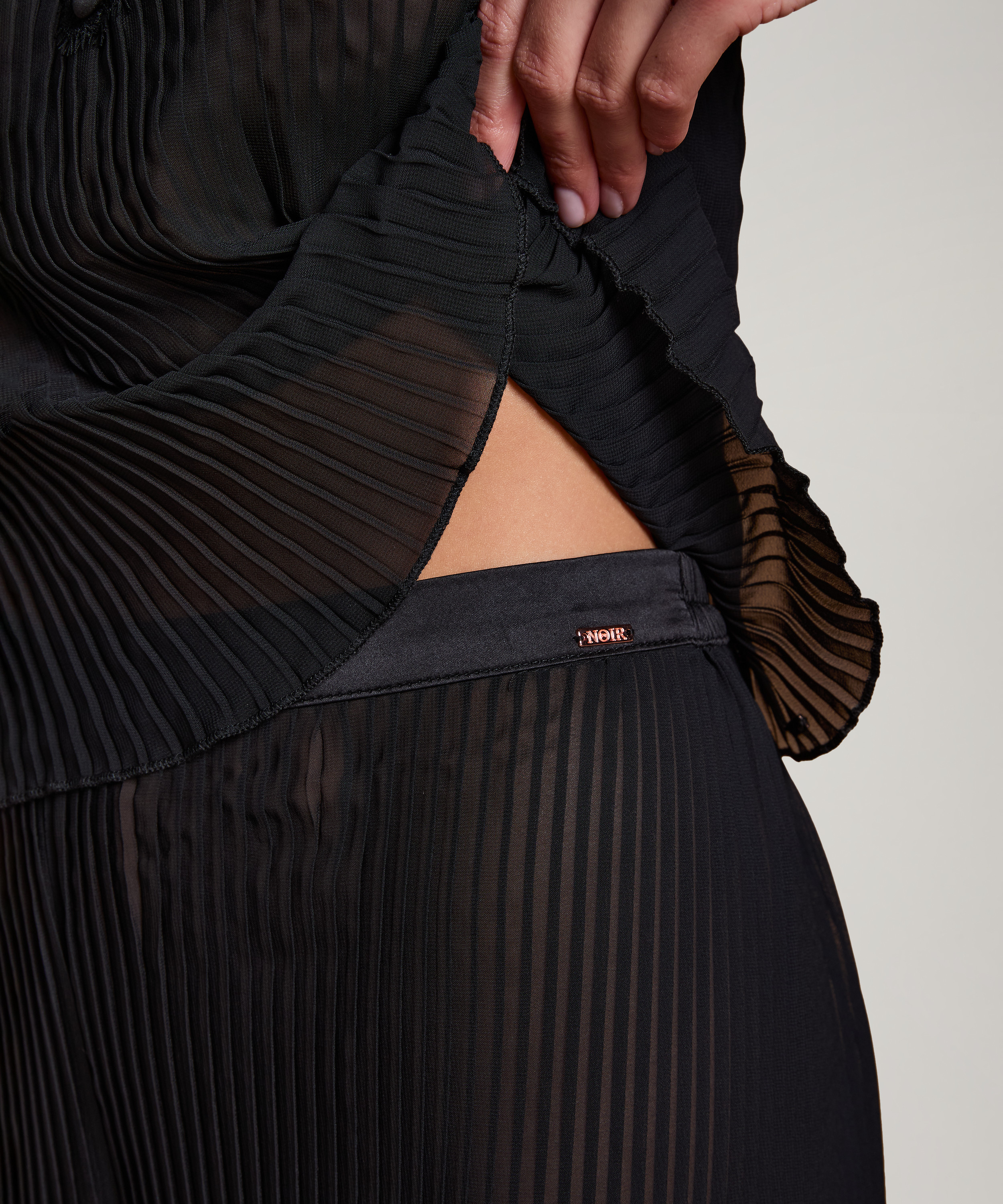 Short Plisse, Noir, main