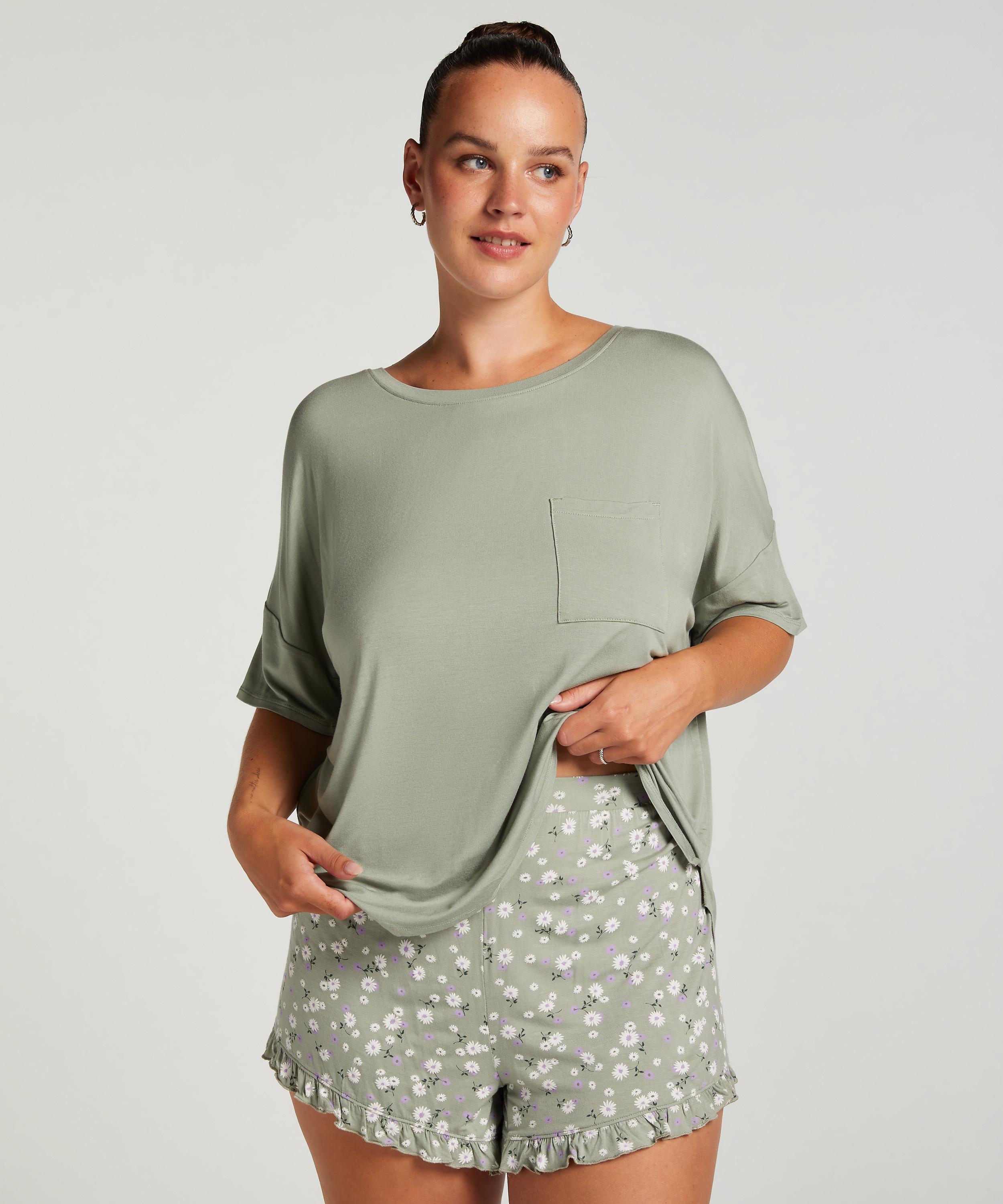 Korte pyjama set, Groen, main