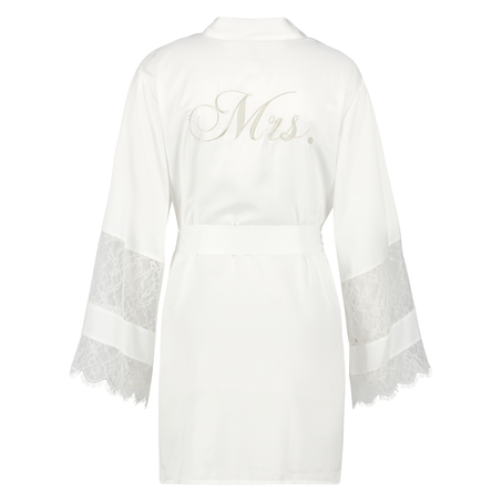 Kimono satijn Bridal, Wit