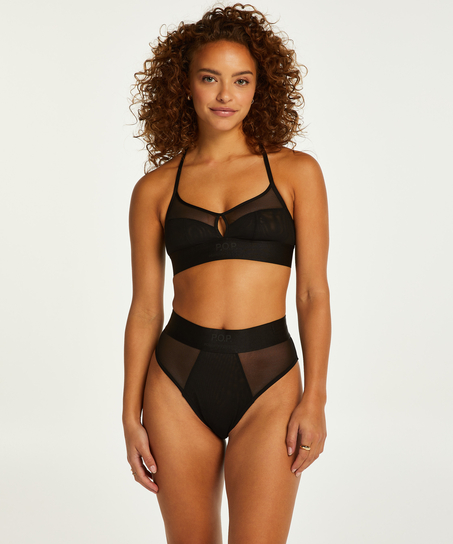 Hoog uitgesneden brazilian Flexing, Zwart